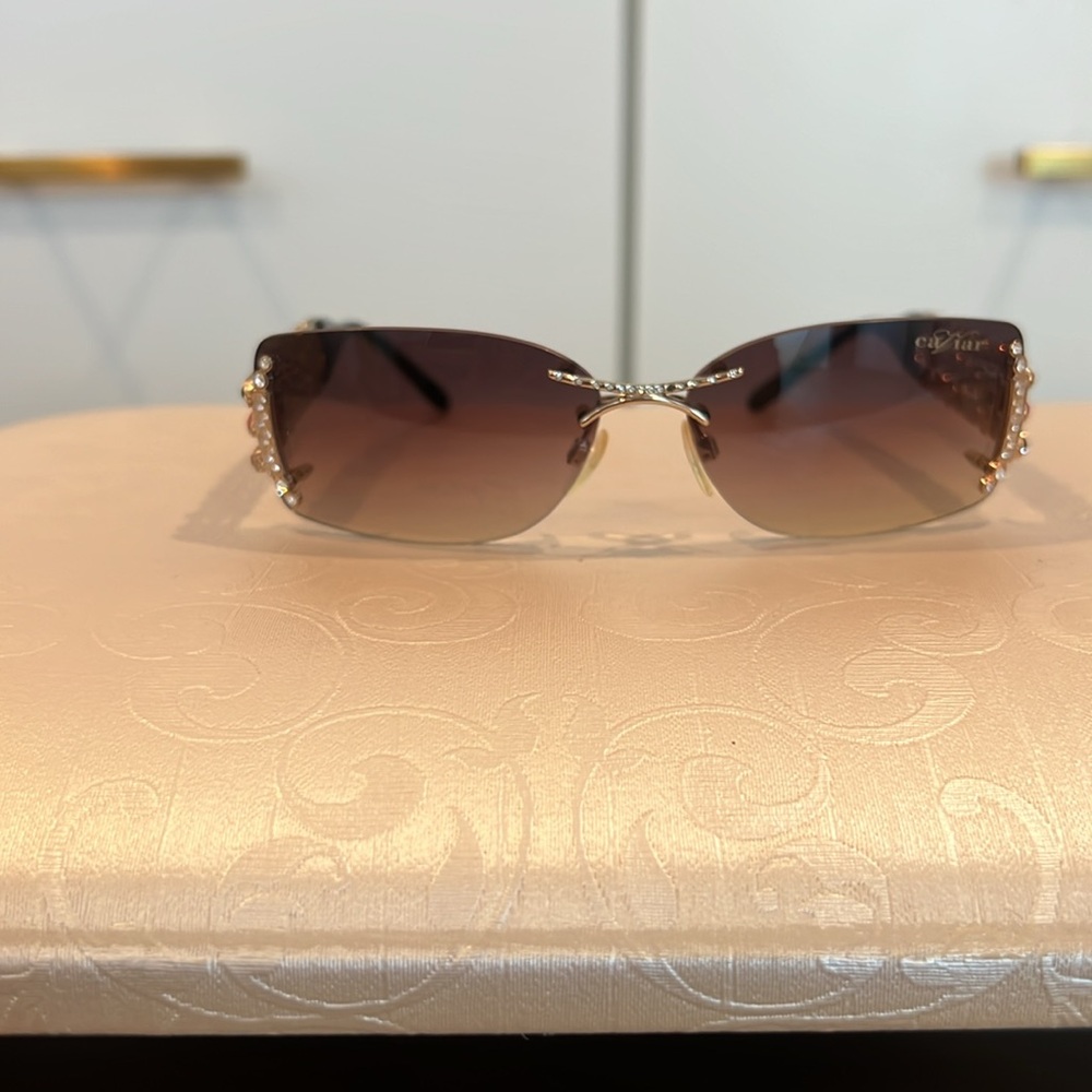 Caviar Sunglasses with Swarovski Multicolor Crystals Metal Frame - Picture 2 of 7